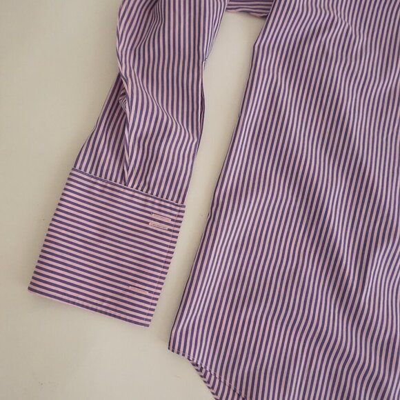 Charles Tyrwhitt Jermyn Street London Pink Purple non-Iron Dress Shirt 16 - Picture 8 of 9